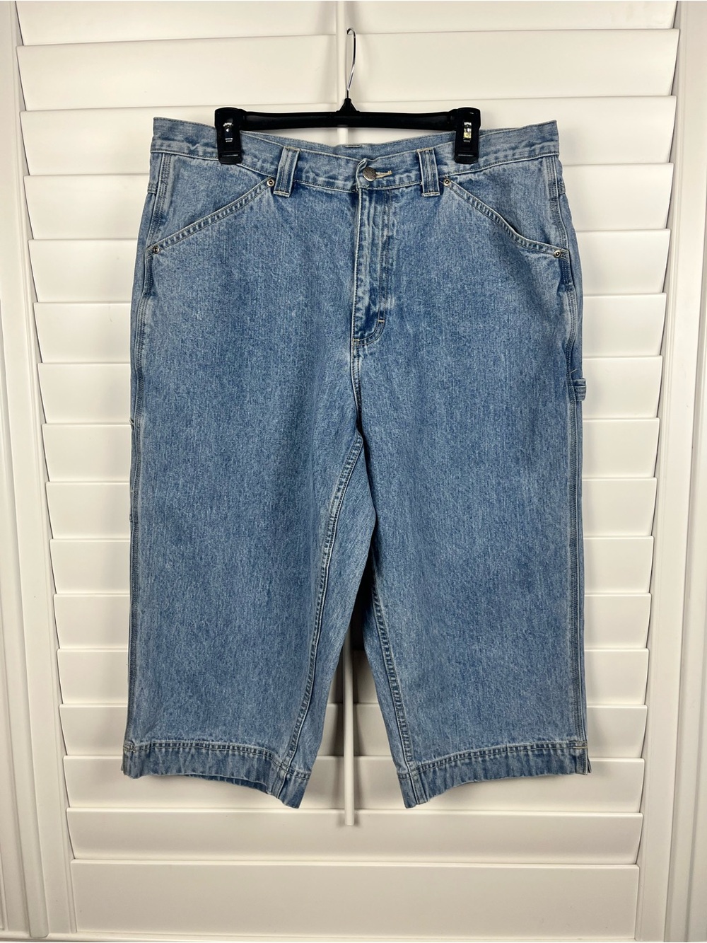 Riveted by Lee Women’s Carpenter Denim Capri Jeans Light Wash Y2K Utility XL
